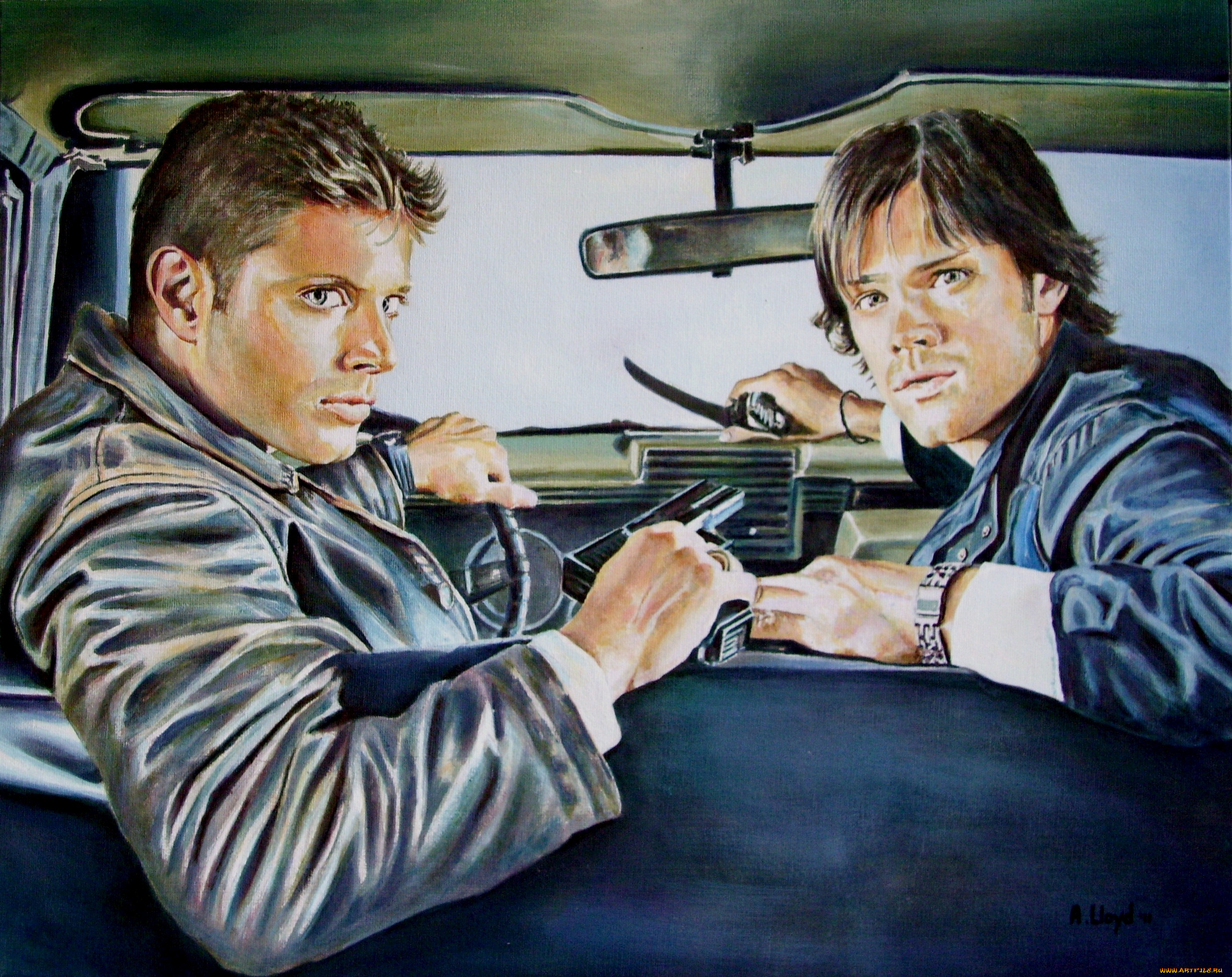 andy, lloyd, jensen, ackles, and, jared, padalecki, in, supernatural, , -